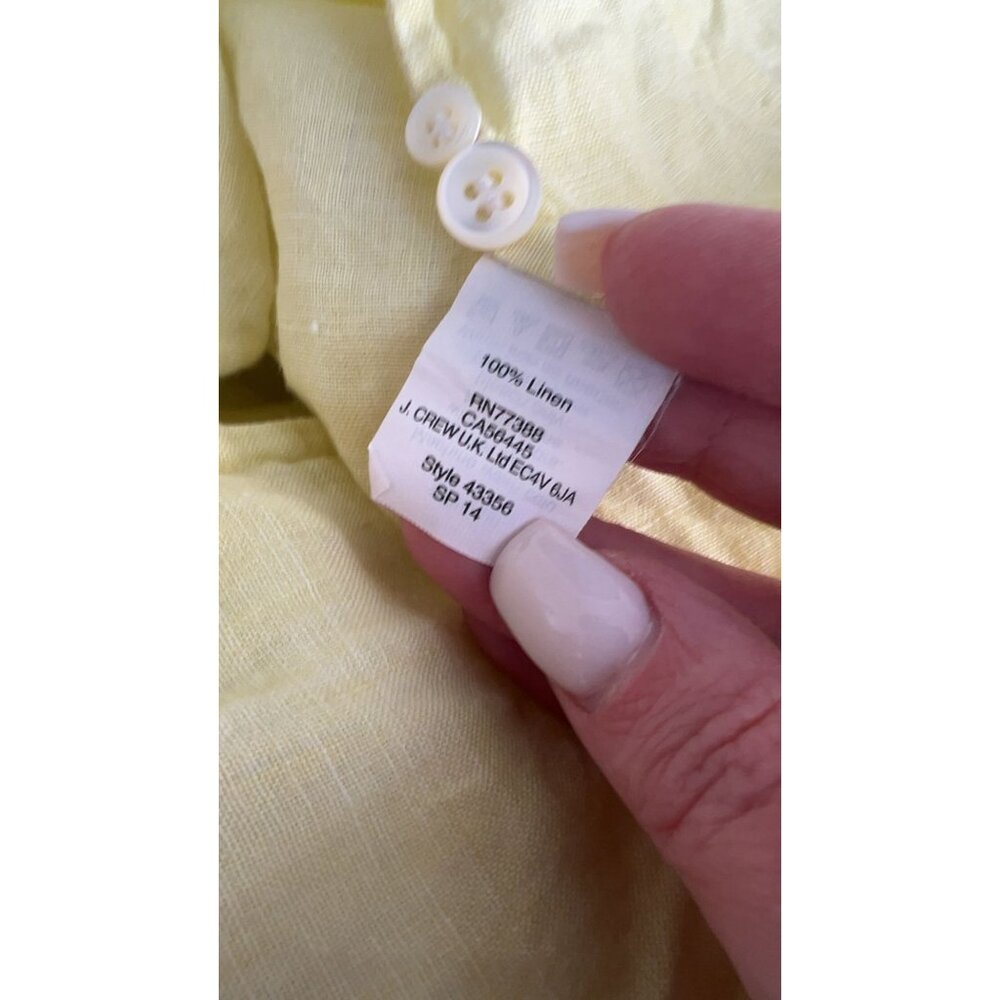 J. Crew 100% Linen Perfect button down long sleeve shirt size 4 - Picture 5 of 7